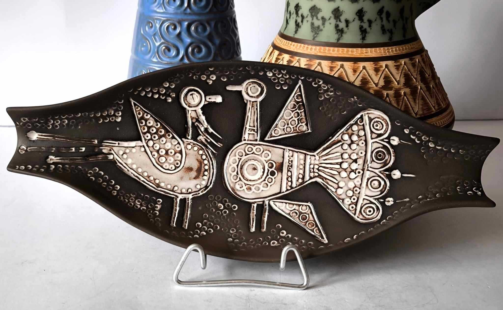 Stara patera ceramiczna Lisbeth Bartosova Keramia Znaim Design Vintage