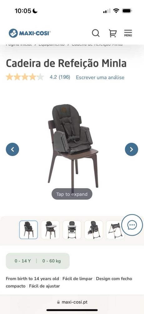 Cadeira de Refeição marca maxi cosi modelo Minla
