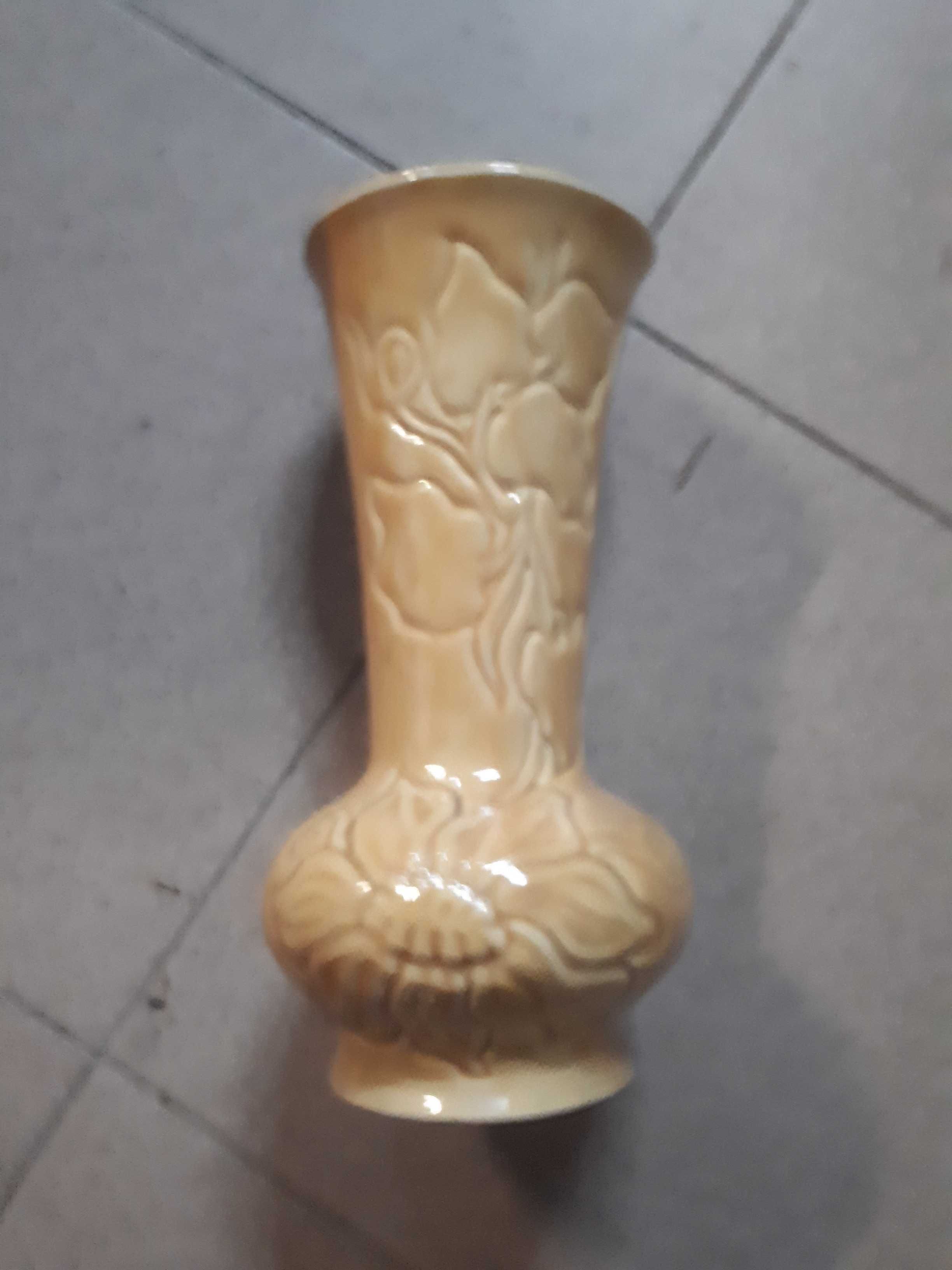 stary duży wazon ceramiczny szkliwiony prl vintage 35 cm