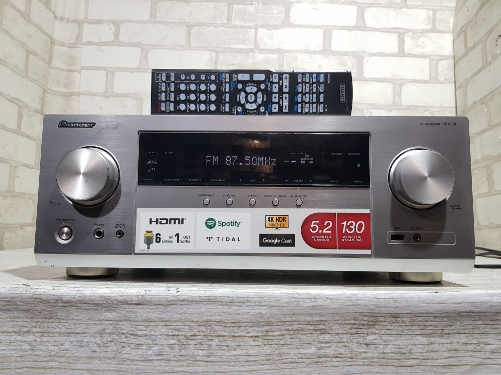 5.2 AV ресивер PIONEER VSX-831, *7x130 Вт, HDMI, Wi-Fi, Bluetooth, б/у