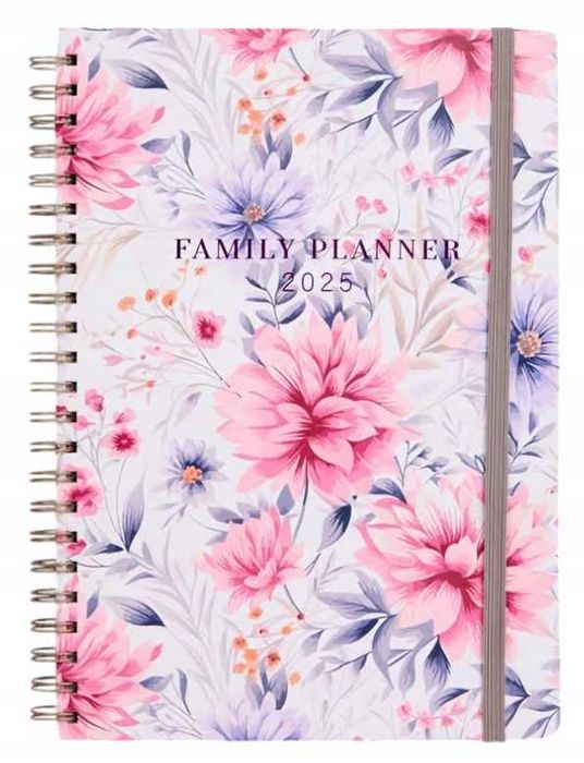 2025 | Rodzinny Planer Tygodniowy | Format A4 | Twarda Okładka