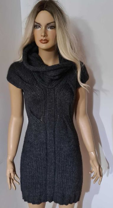 Next golf sweter wełna alpaka kamizelka sukienka sweterkowa S