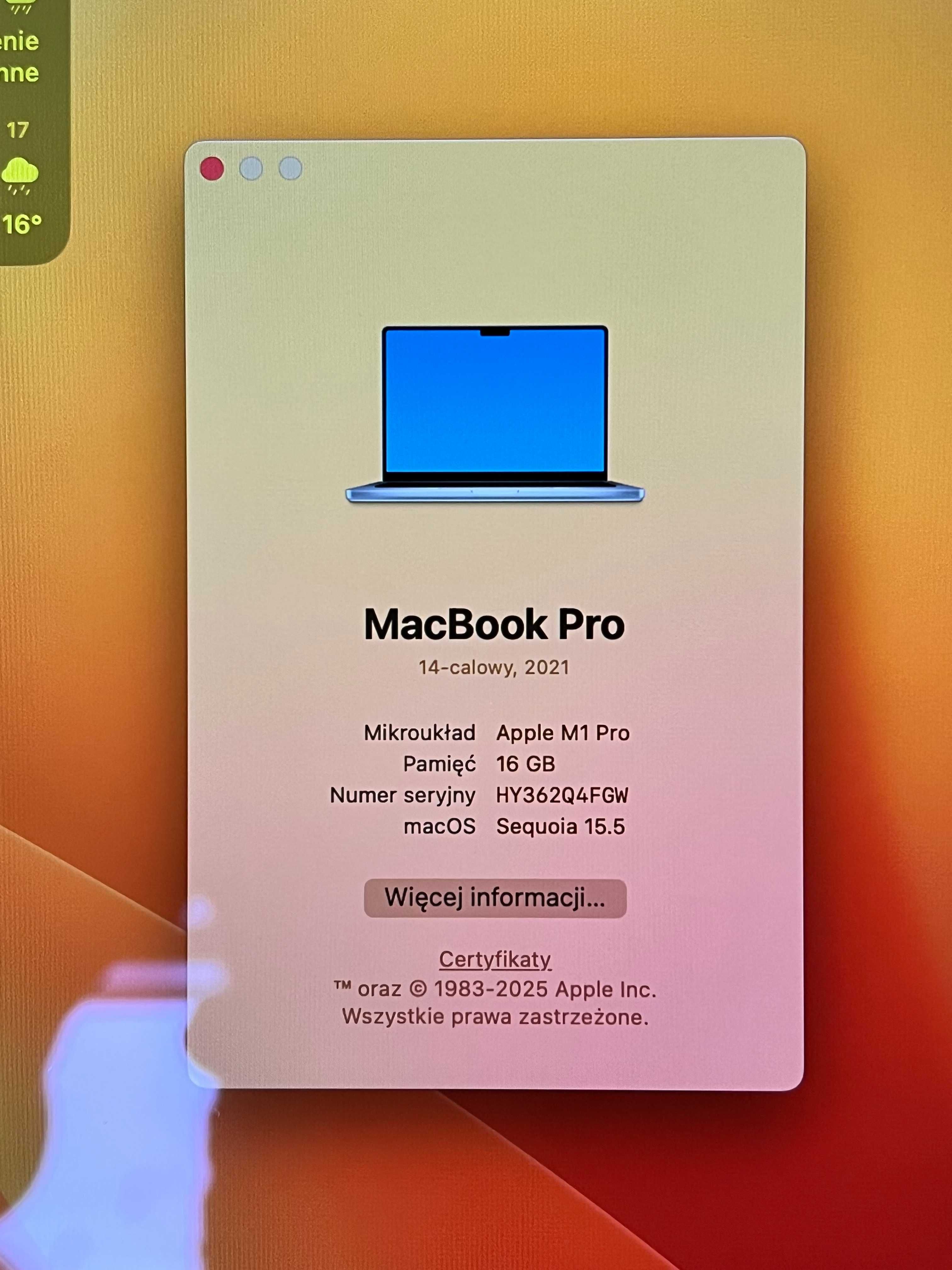 Apple MacBook Pro - M1 Pro | 14,2'' | 16GB | 512GB | Mac OS | Srebrny