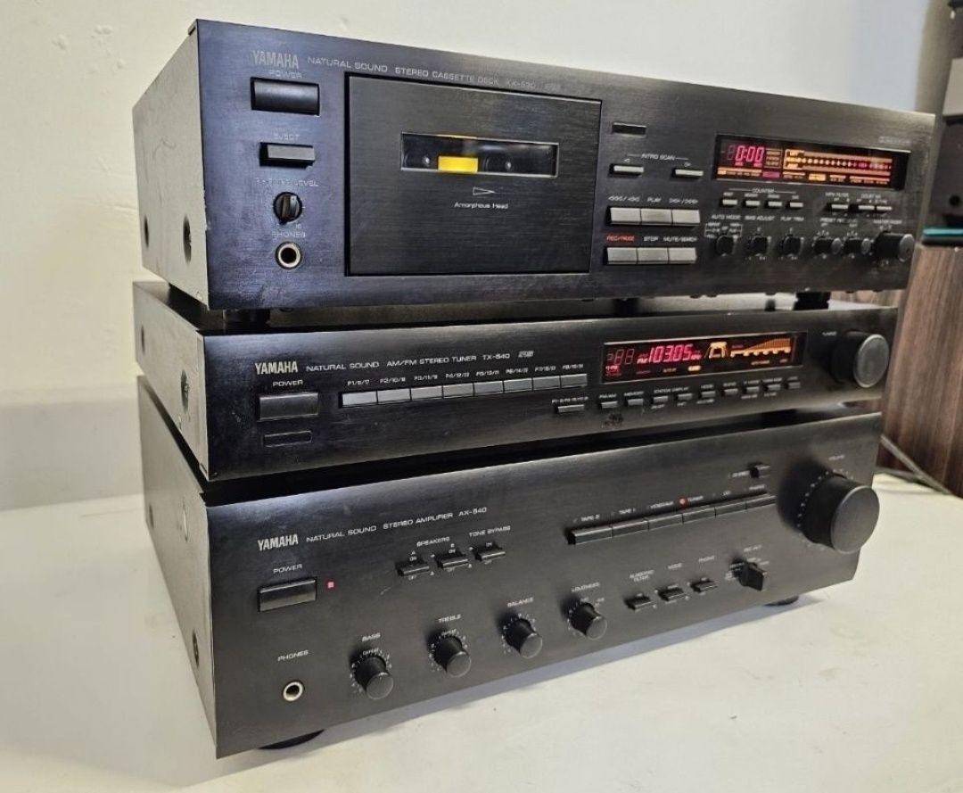 Wzmacniacz Yamaha AX-540/tuner TX-540/magnetofon kasetowy KX-530