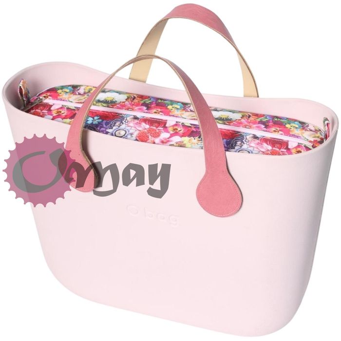 organizer do OBAG STANDARD kwiaty zamek pudrowy róż 2 kieszenie OMAY