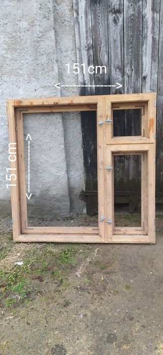 Ramy od okien drewniane stare 4szt.