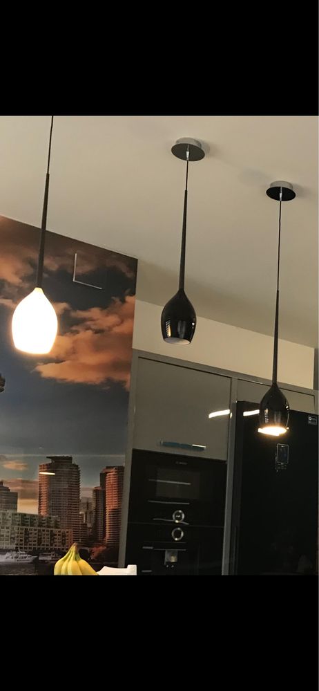 Zestaw 3 lamp szklanych sufitowych