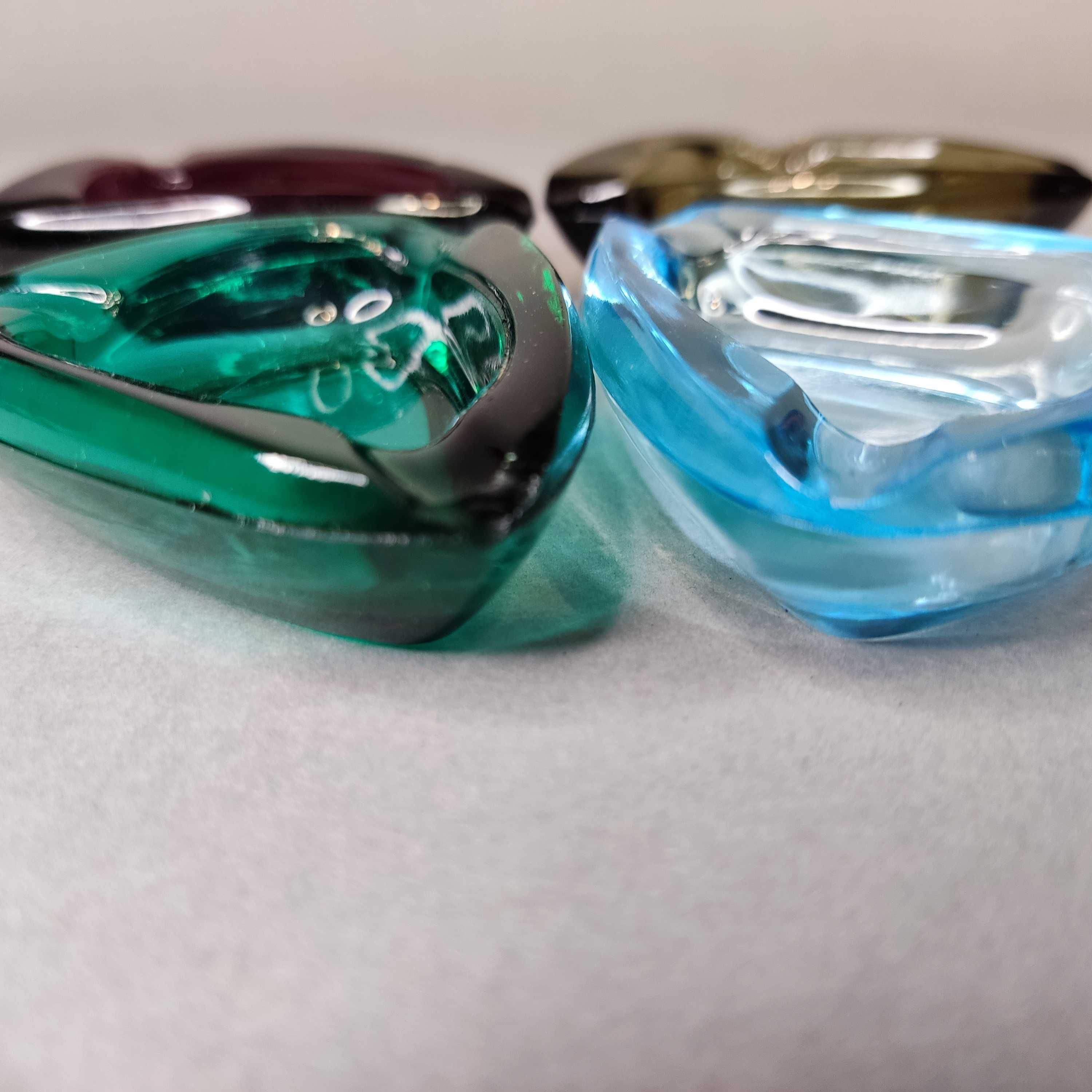 Zestaw popielniczek brydżowych - Bohemian Glass - w oryg.pudełku