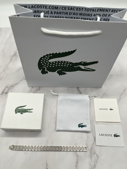 Bransoleta Meska Lacoste Metropole Nowa Srebrna