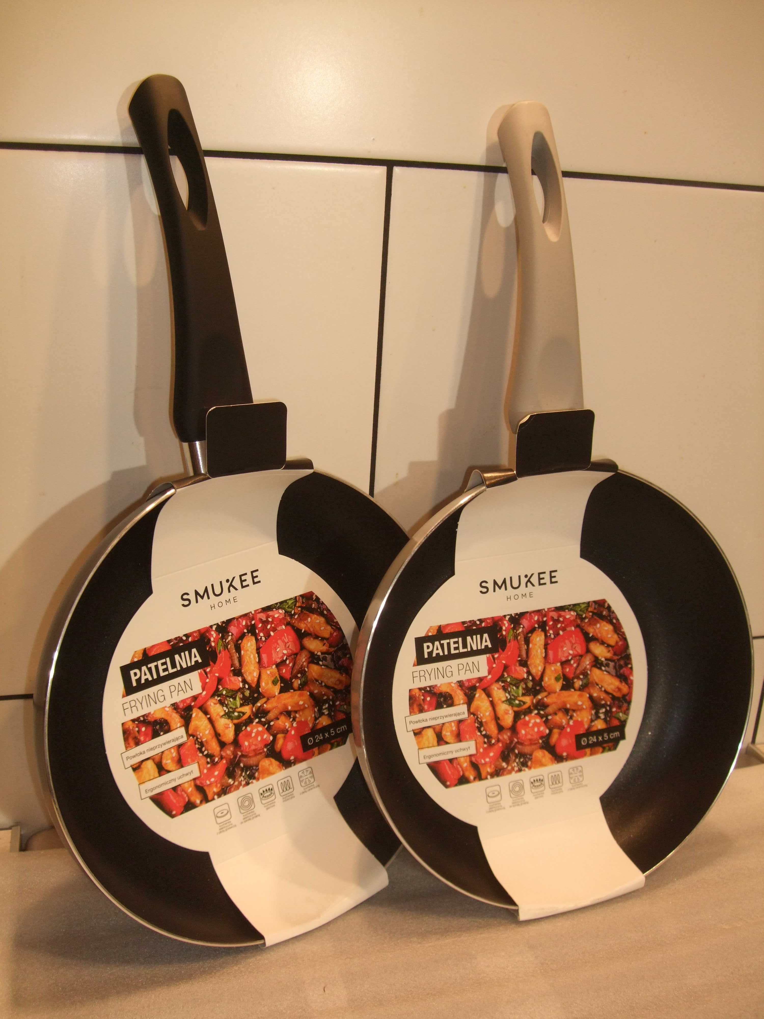 PATELNIA Z POWŁOKĄ NON-STICK (nieprzywierającą) 24cm Szara. SMUKEE