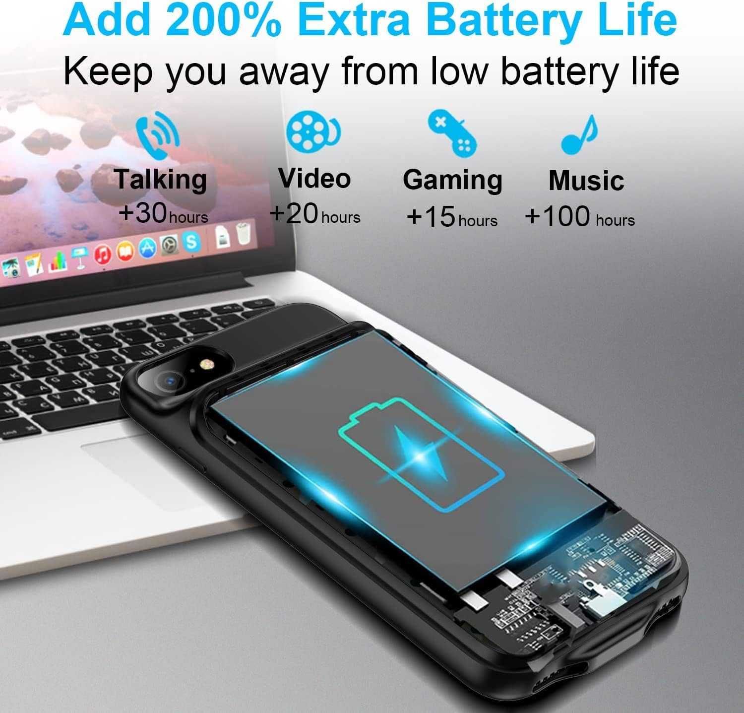 YISHDA etui z baterią do iPhone 6/7/8 SE 2020 / 2022 powerbank 6800mAh