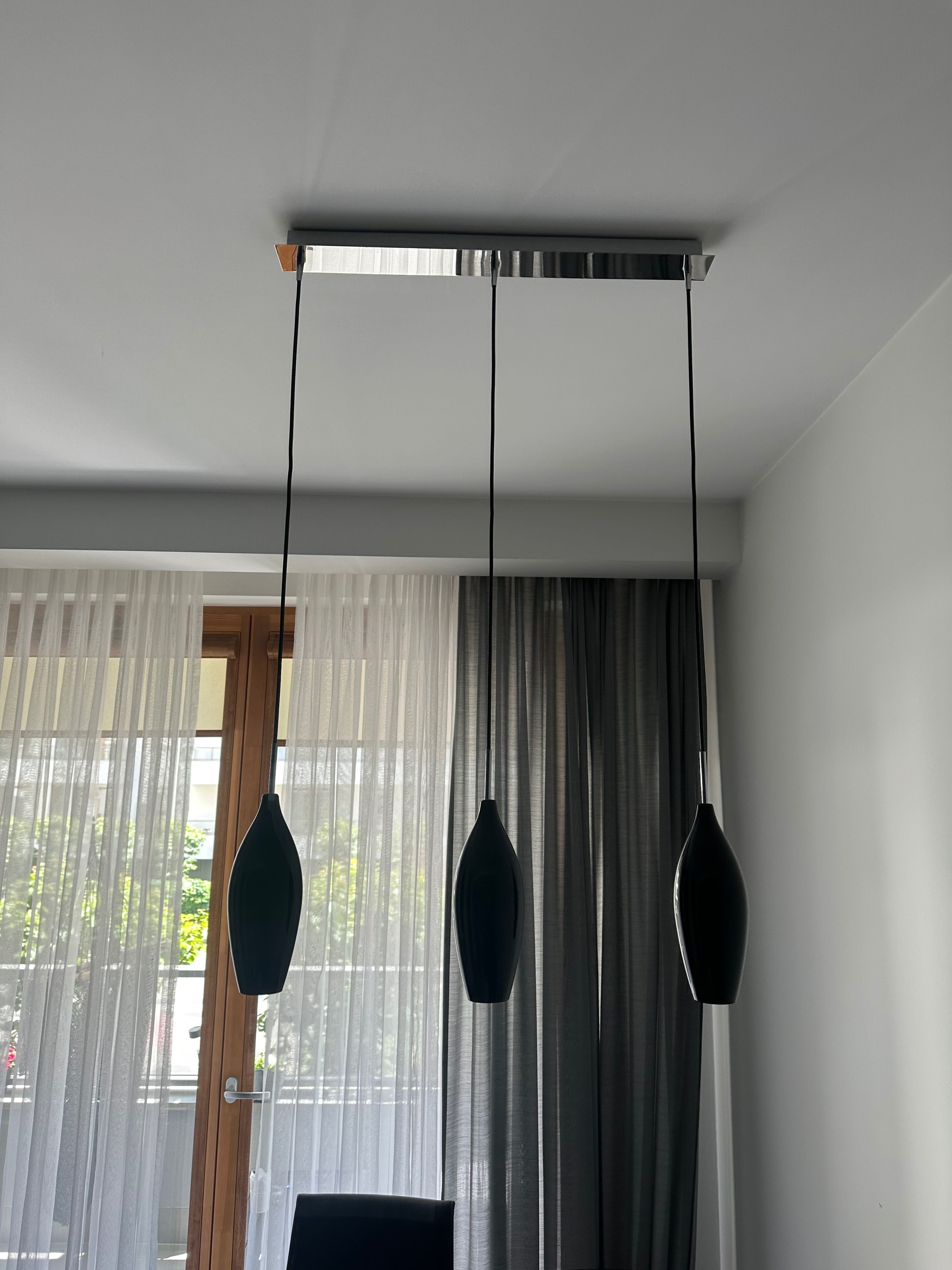 Lampa wisząca szkło czarna