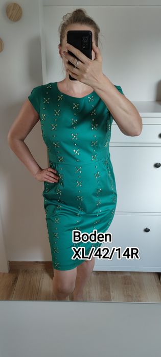 Piękna zdobiona sukienka Boden 14R/42/XL model WH571 na wesele impreze