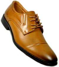 M1378 Brązowe MĘSKIE eleganckie pantofle