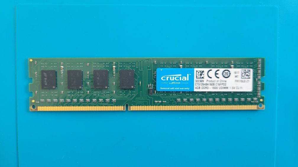 Memória RAM Crucial DDR3 1600 UDIMM 1.5V