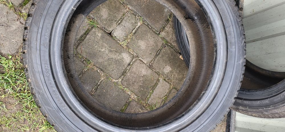 2шт 245 45 r17 dunlop 5.4мм зима всесезонка пара резина шини