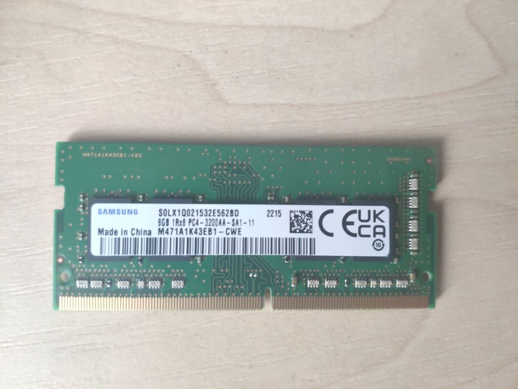 Пам'ять оперативна Samsung 8Gb SO-DIMM DDR4-3200 (M471A1K43EB1-CWE)