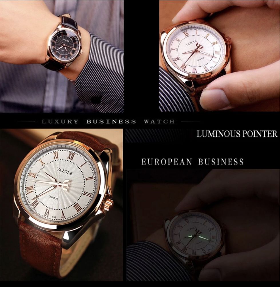 Чоловічий класичний новий годинник мужские часы Yazole