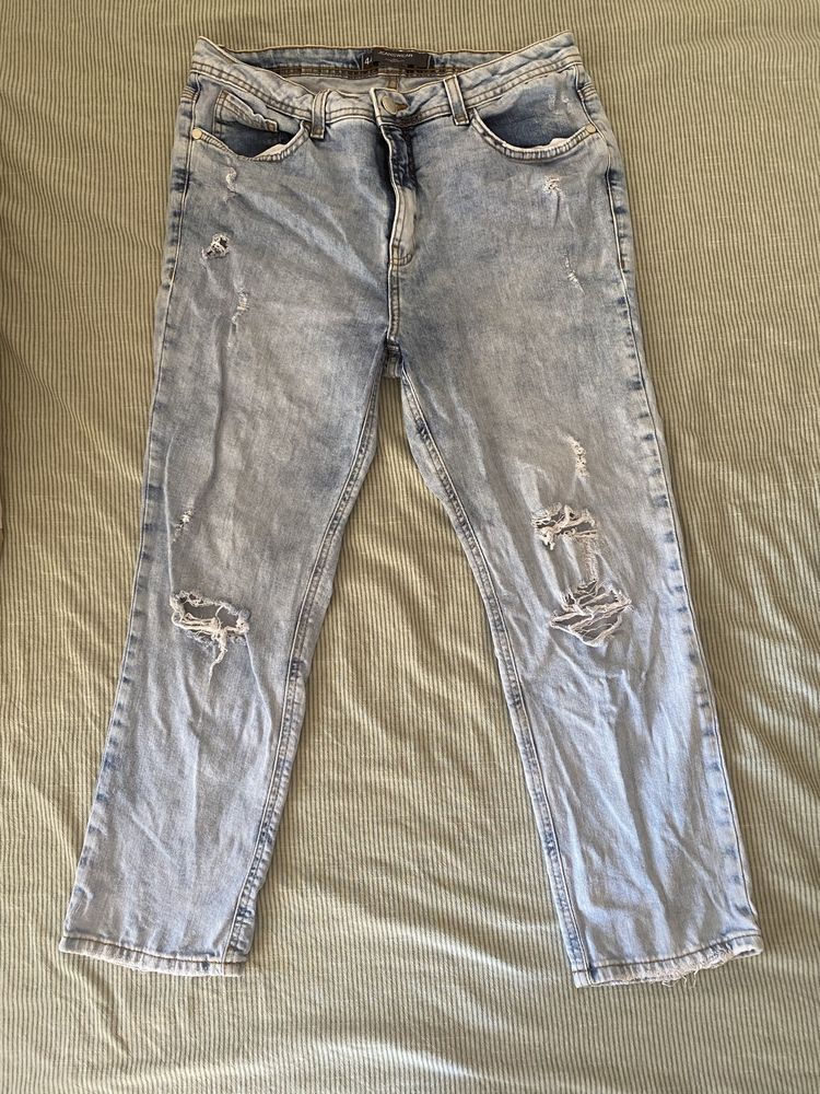 Calça de ganga jeans curta