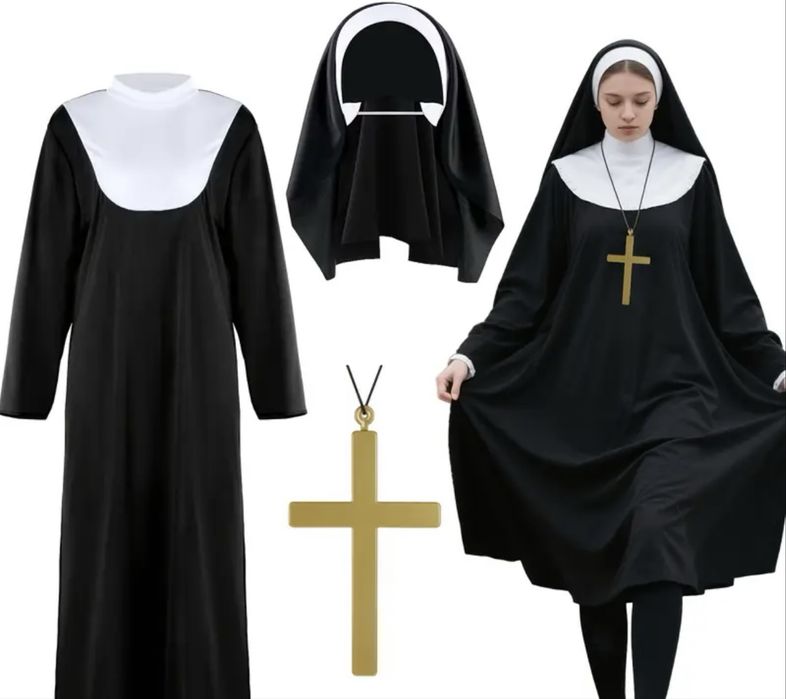 Костюм монахиня на хелоуін/фестиваль/монашка з крестом
