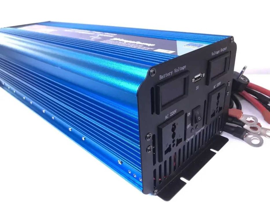 БОЛЬШОЙ Инвертор 5000W с зарядным 12/220v ЧИСТЫЙ СИНУС с дисплеем