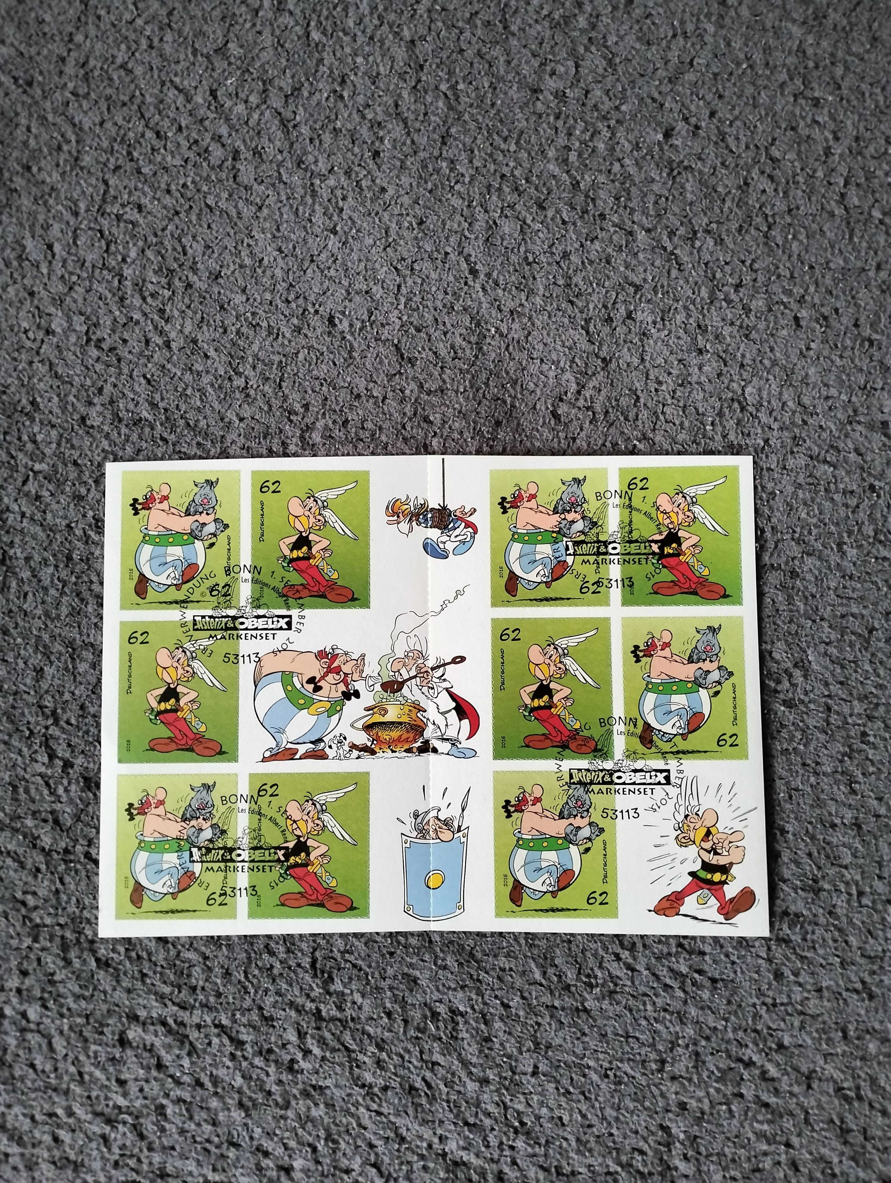 Komiks Asterix i Obelix, zestaw, blok, znaczki