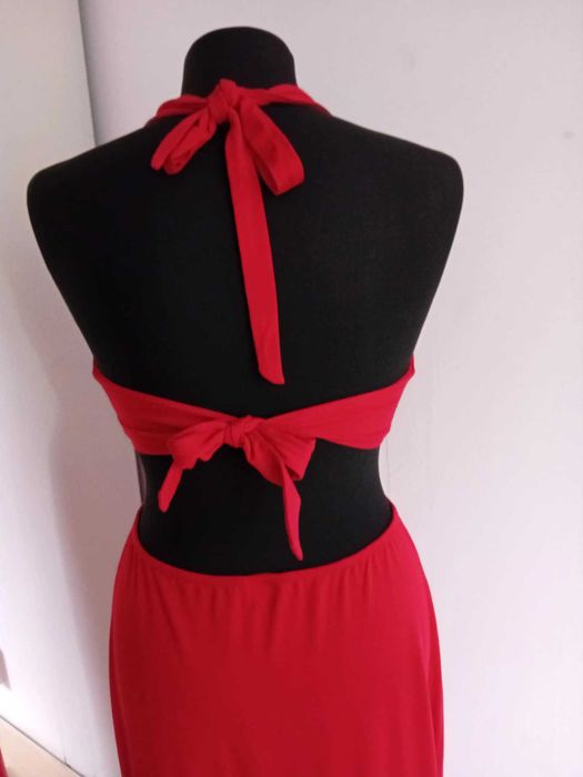 Czerwona długa sukienka Lascana rozm. 38 M bawełna NOWA