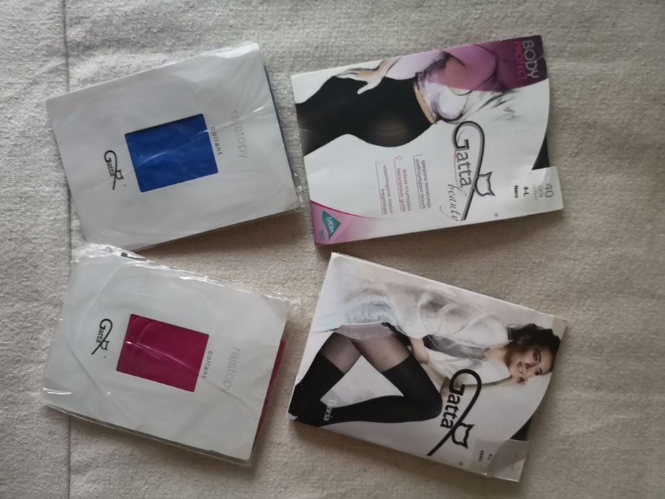 Gatta rajstopy 4-L czarne, różowe, niebieskie