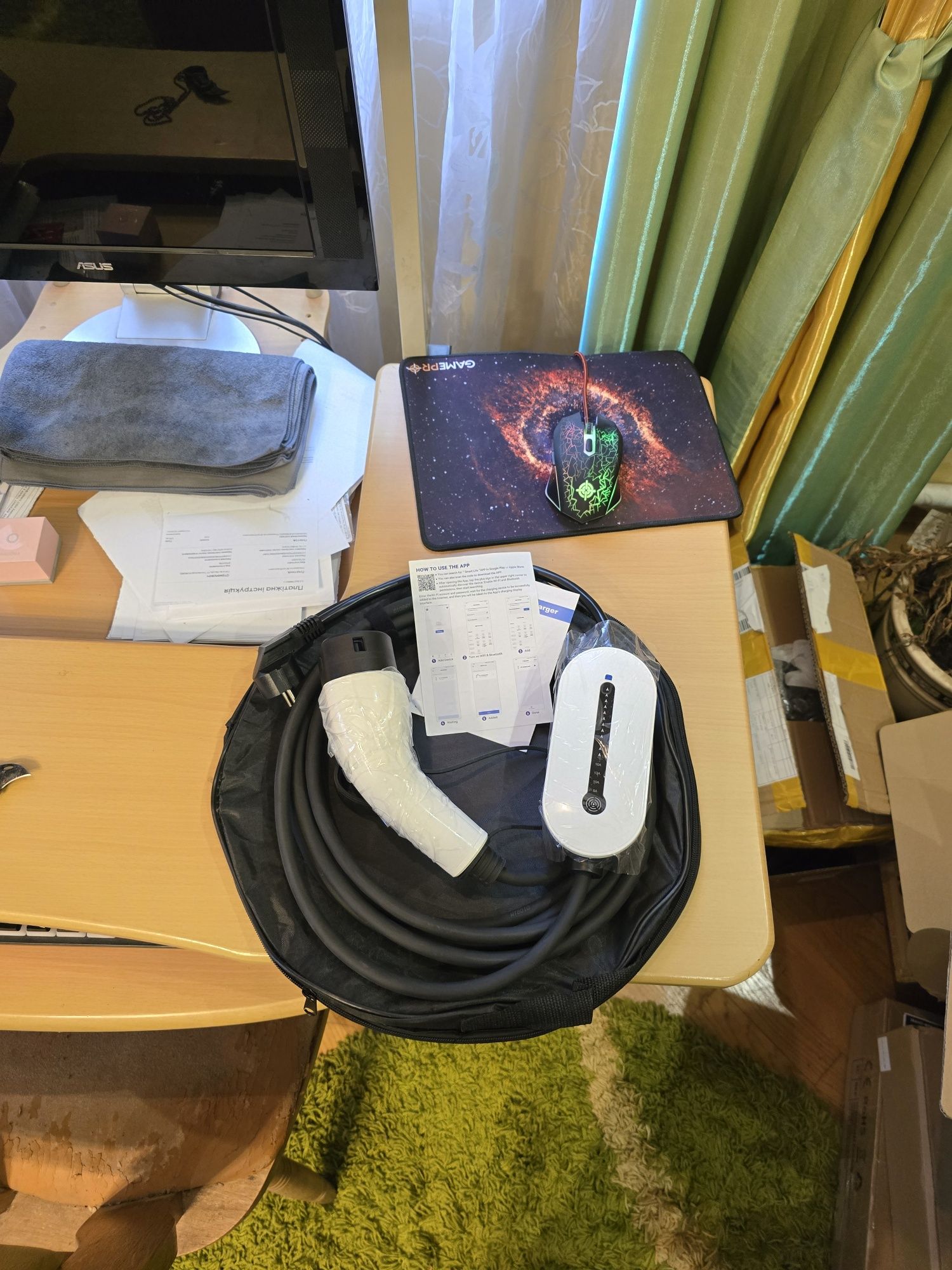 Зарядка 16А EV Charger3.5 метрів кабель Type1 Type2 Зарядний