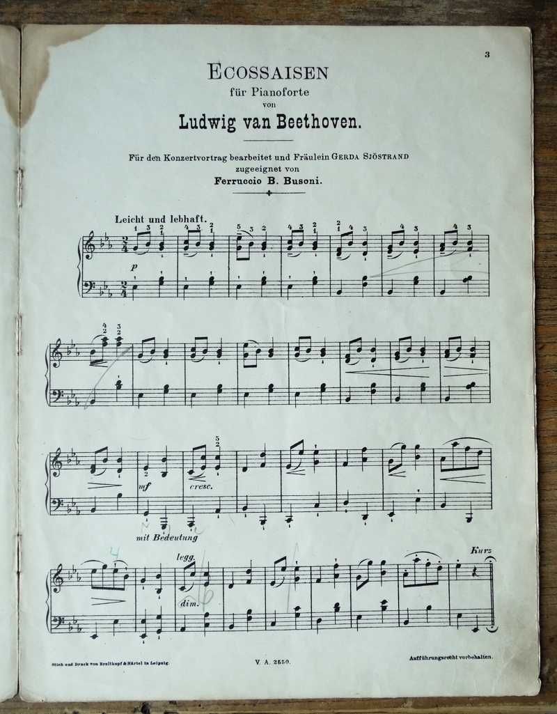 L. van Beethoven Busoni Ecossaises nuty na fortepian