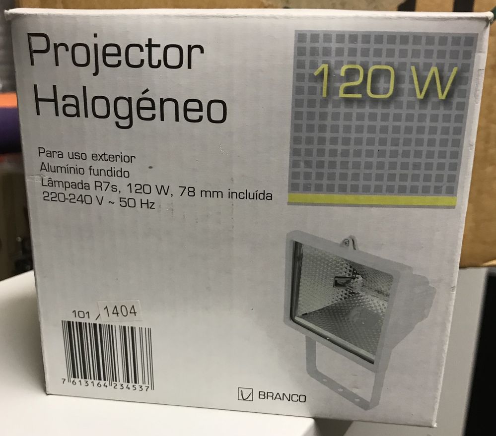 Projector halogéneo branco 120W NOVO