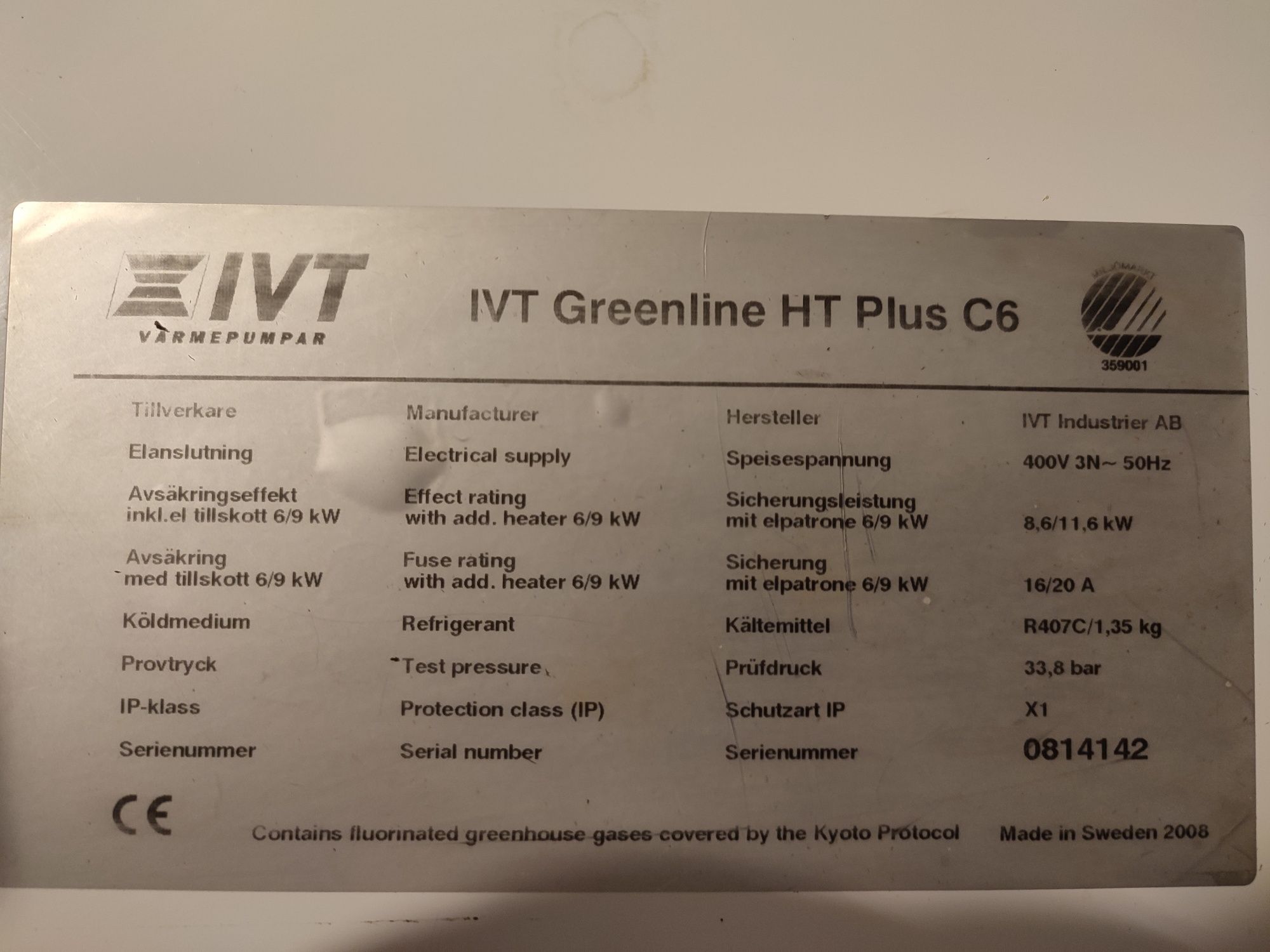 Gruntowa Pompa ciepła   IVT Greenline 2008r.