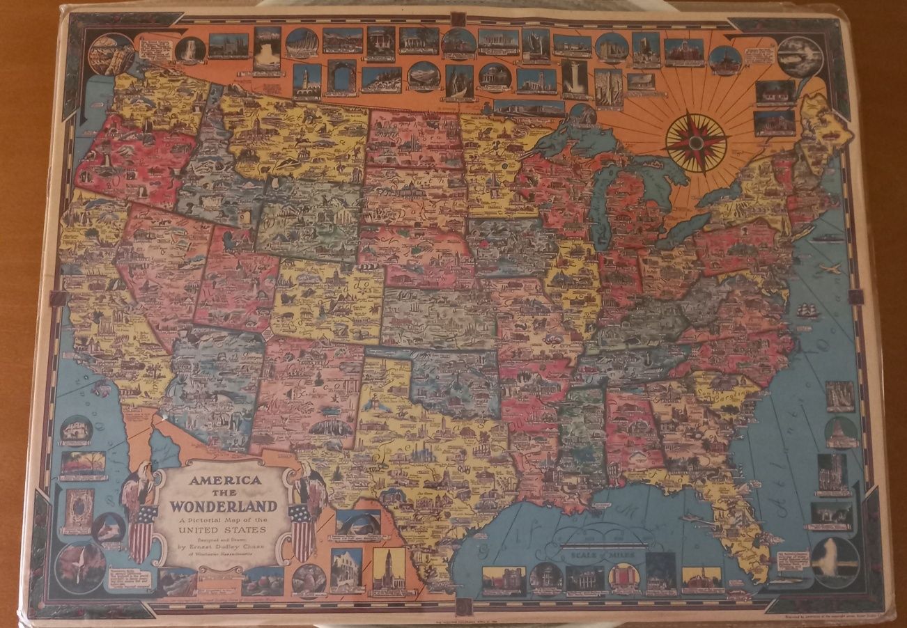Mapa metalico Estados Unidos da América