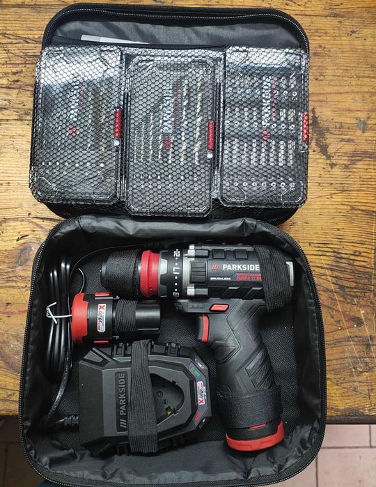 Zestaw Wiertarko-wkrętarka Parkside Performance PBSPA 12 E4