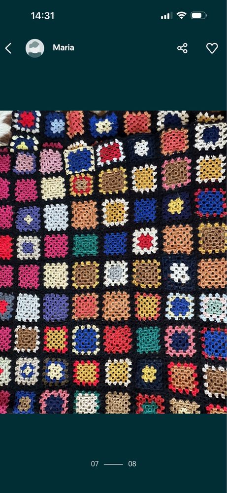 Crochet manta feita à mao em lã