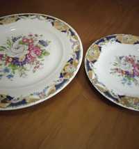 2 Pratos com desenhos florais, imitação Limoges