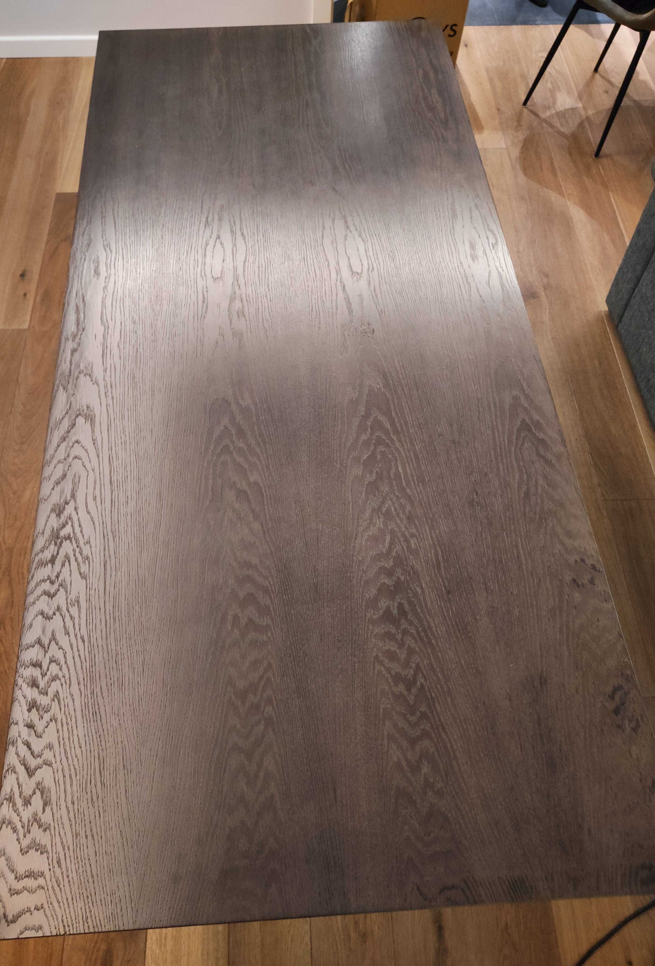 Duży stół 90x200 na metalowym stelażu blat fornir z doklejką drewnianą