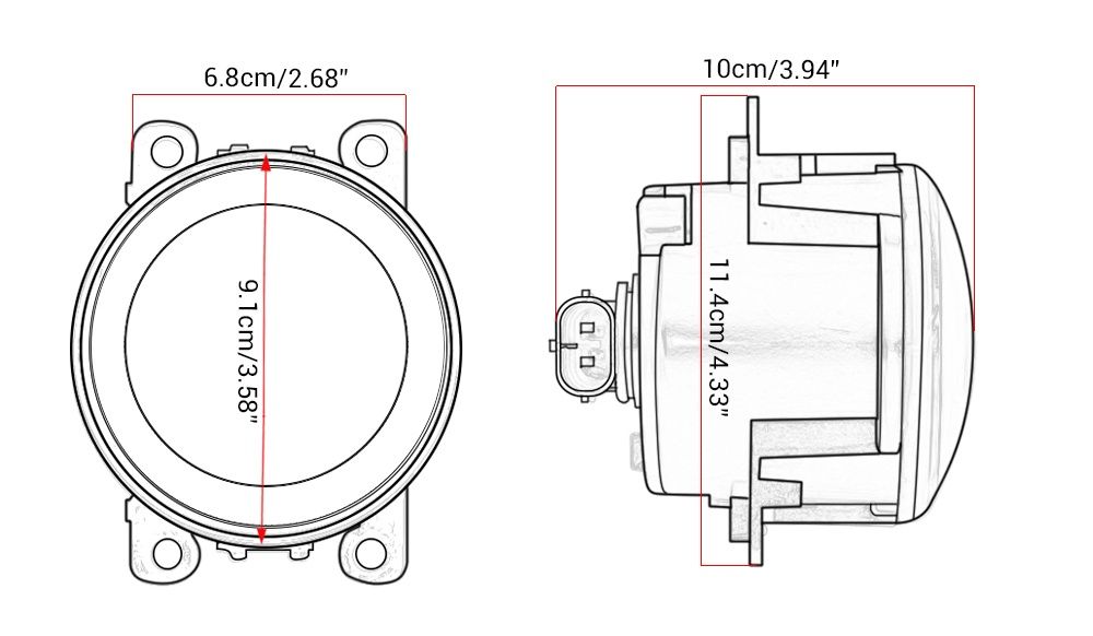 Led противотуманная фара Renault, Fiat, Ford, Pegout, Volkswagen