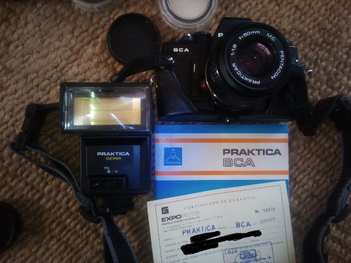Pela melhor oferta/troca.Analógica reflex Praktica BCA com acessórios