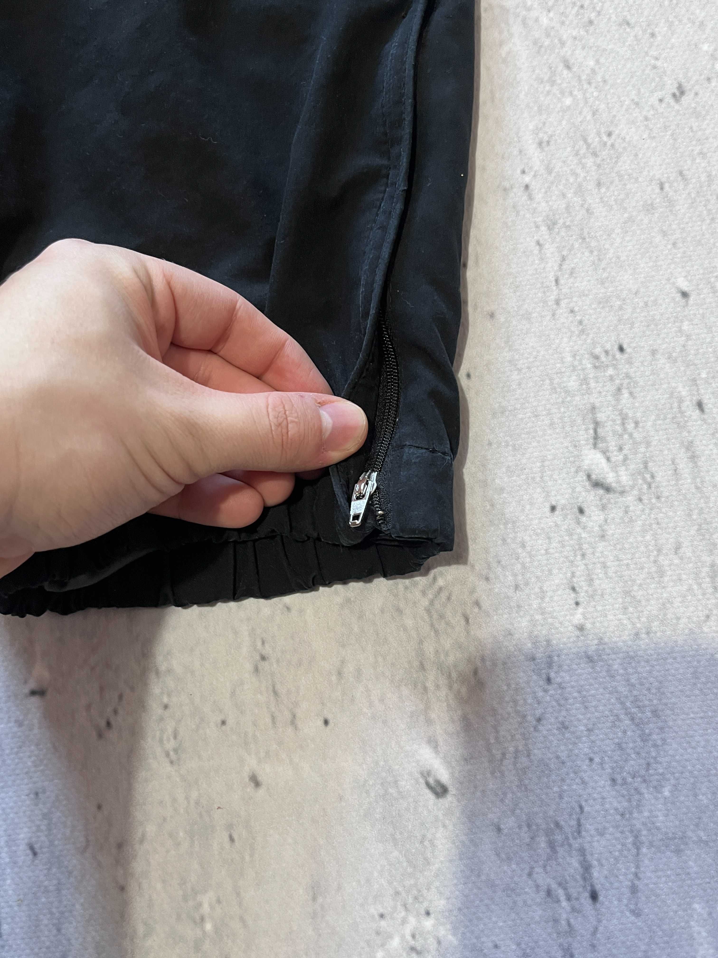 Czarne spodnie dresowe Nike / szelest / y2k baggy parachute trackpants