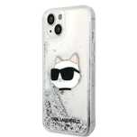 Etui Karl Lagerfeld Glitter Choupette Head Na Iphone 14 Plus - Srebrne