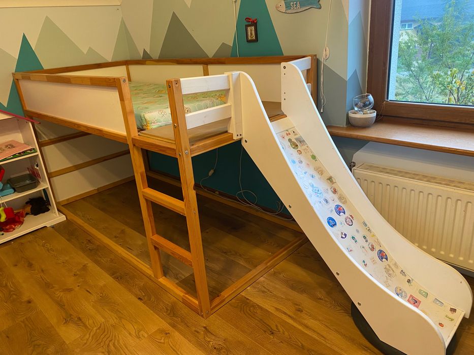 Łóżko kura ikea 90x200 z baldachimem