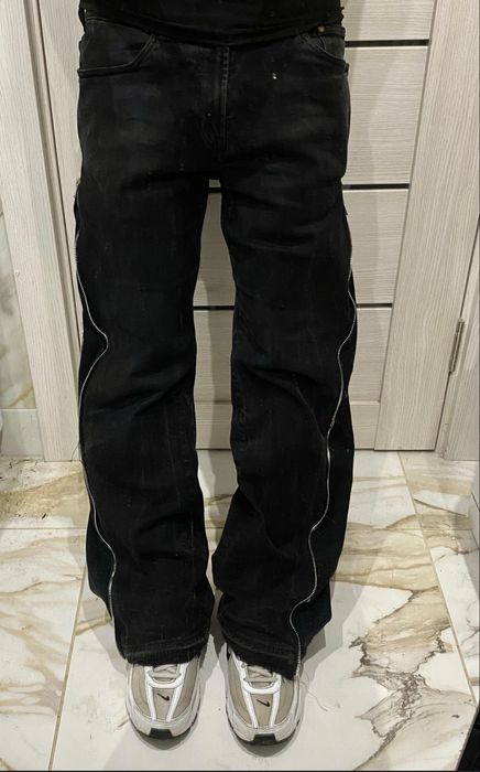 flared jeans zip, фларед джинси