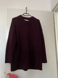 Sweter Zara burgundowy rozm M