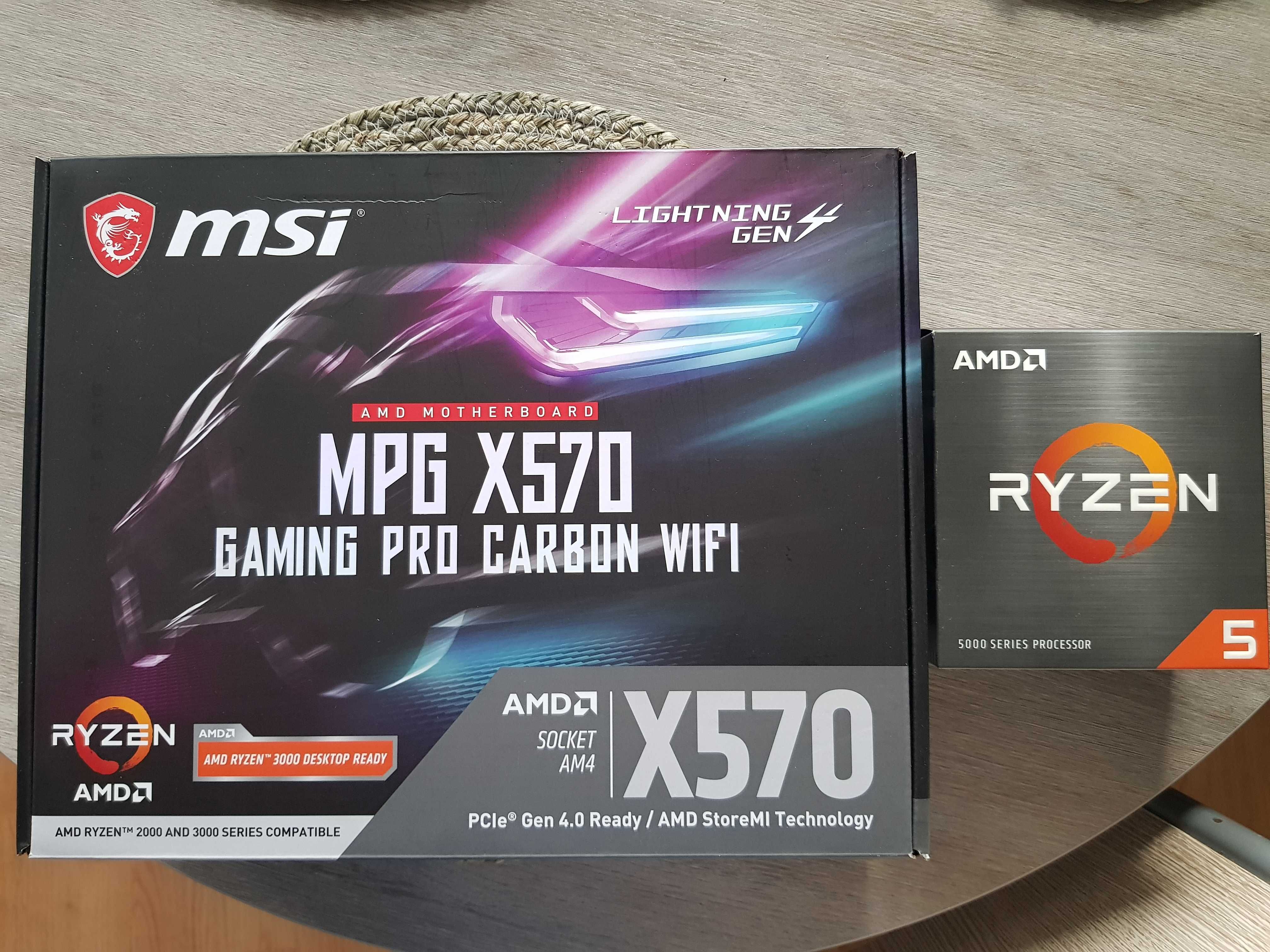 MSI MPG X570 PRO CARBON(гарантия)+Ryzen 5 5600x+Crucial ballistix 16gb