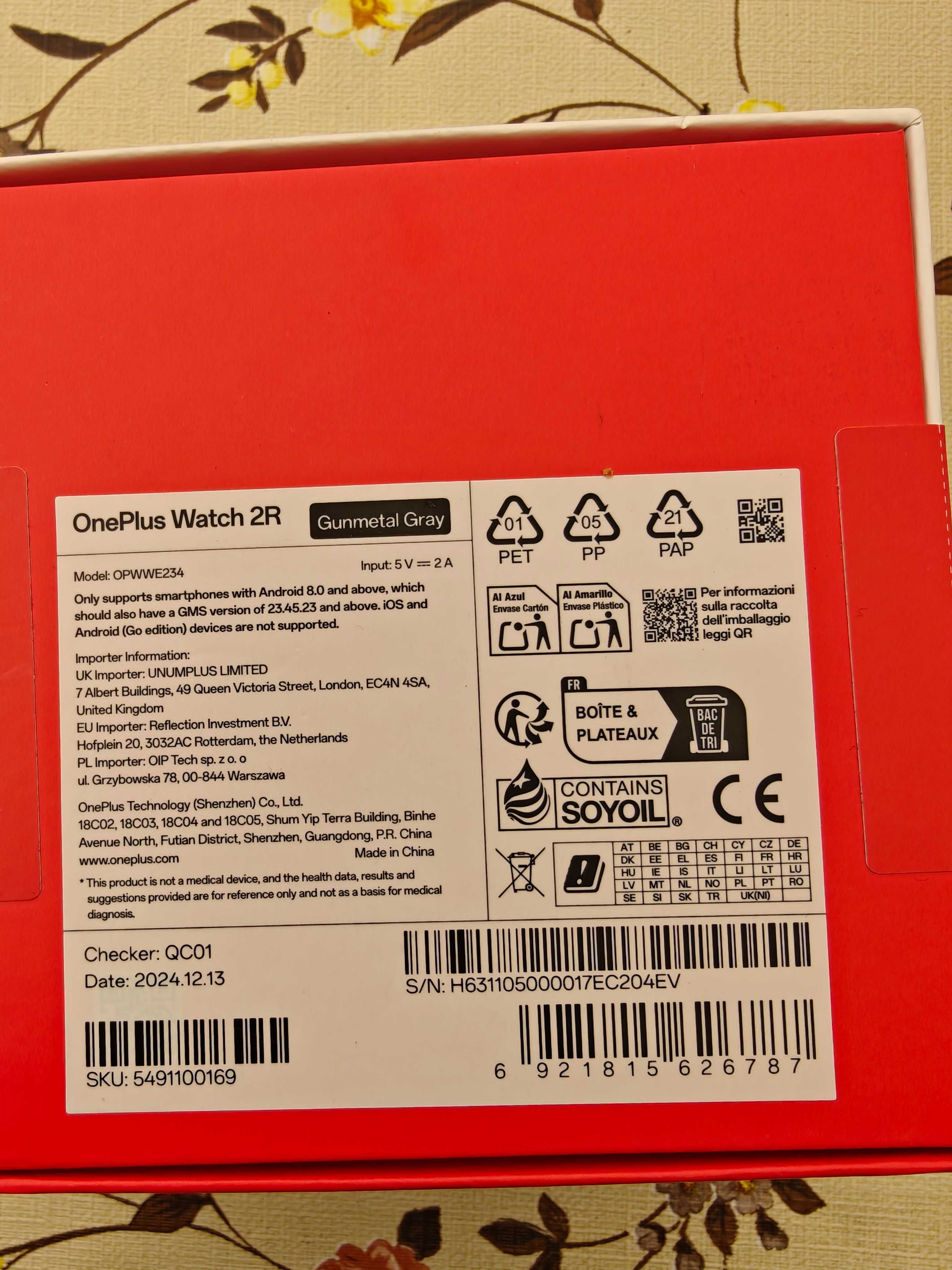 Smart Watch Oneplus 2R kolor Szary