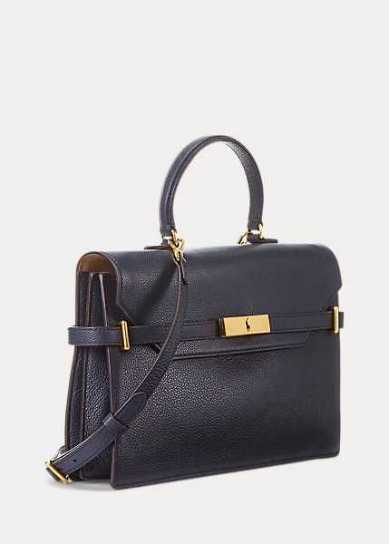Сумка Polo ID Leather Satchel Polo Ralph Lauren Темно Синяя