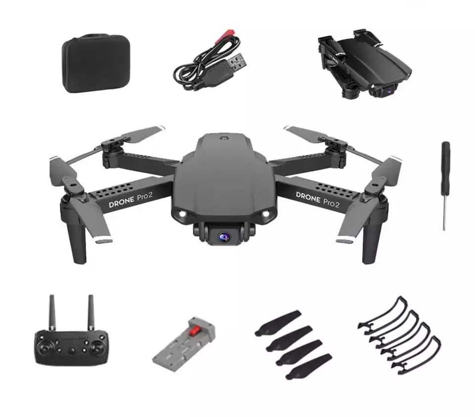 Nowy dron E99 PRO 2 kamera FPV zasięg 200m 20min walizka zawis