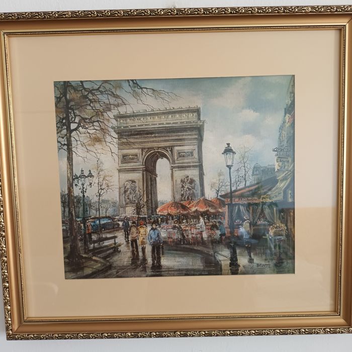 Duży obraz w ramie za szkłem PARYŻ