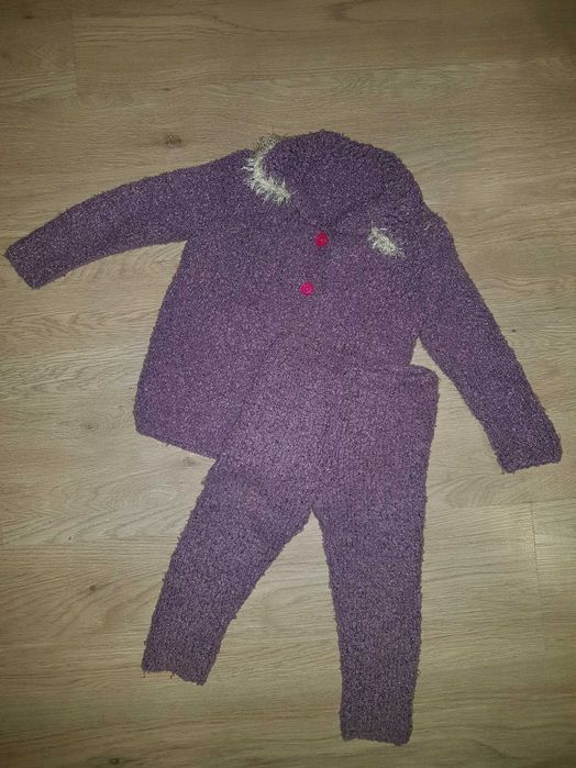 Дитячий в'язаний костюм штани кофта для дівчинки 2-4 роки розмір 92